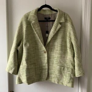 Talbots Lime Green Tweed Blazer 22W